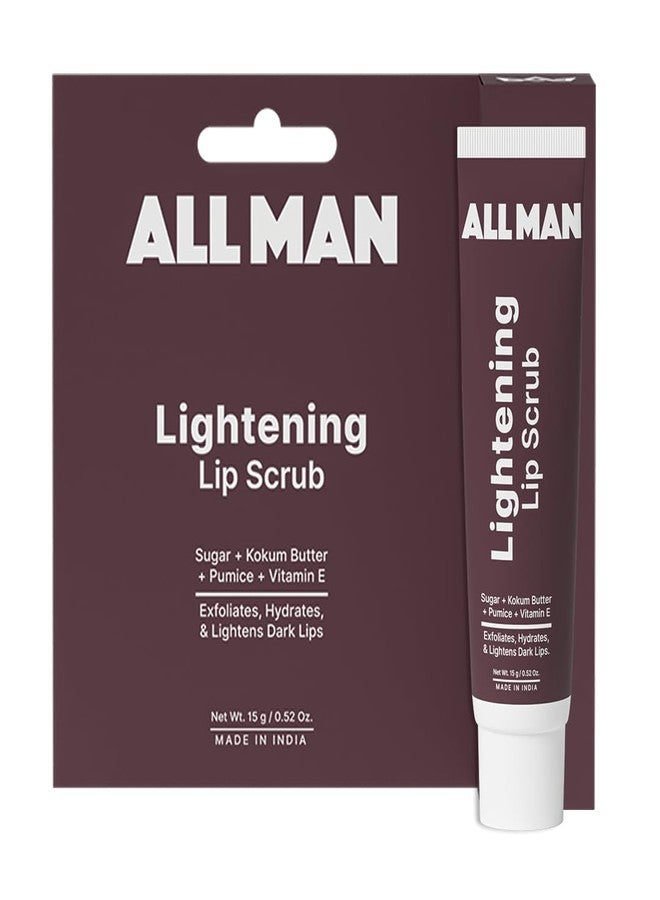 Allman ALL MAN Lightening Lip Scrub for Chapped, Dark & Dead Skin with Sugar, Pumice & Vitamin E for Brightening & Repair | Pack of 2 | 20g - Image 2