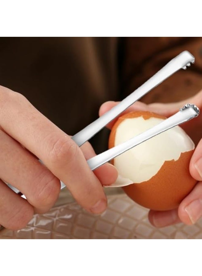 أداة إزالة شظايا البيض | مجموعة من قطعتين لإزالة قشرة البيض التالفة | جهاز إزالة غشاء قشر البيض | ملقط إزالة شظايا قشرة البيض المسلوق من الفولاذ المقاوم للصدأ | ملقط متعدد الوظائف للثلج للاستخدام المنزلي - Image 5