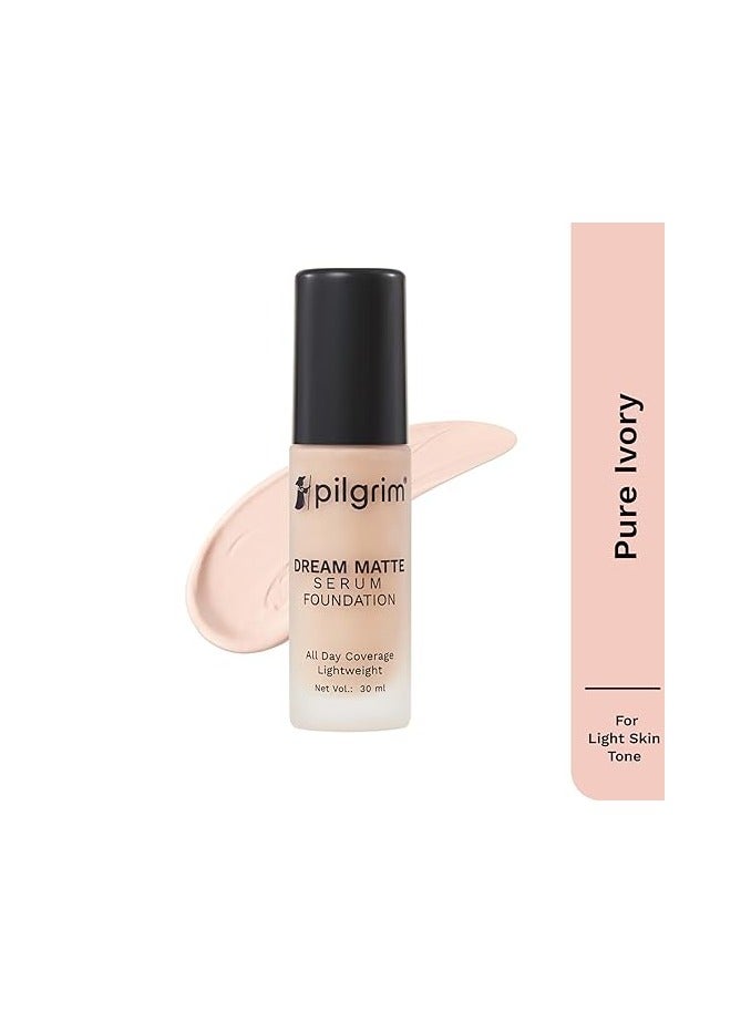 بيلجريم كريم أساس سائل سيروم بيور آيفوري من بيلجريم، غير لامع وبدون مسام، 30 مل | كريم أساس لمكياج الوجه غني بفيتامين C وحمض الهيالورونيك ومستخلص الخيزران | مقاوم للماء، تغطية طوال اليوم | جميع أنواع البشرة - Image 1