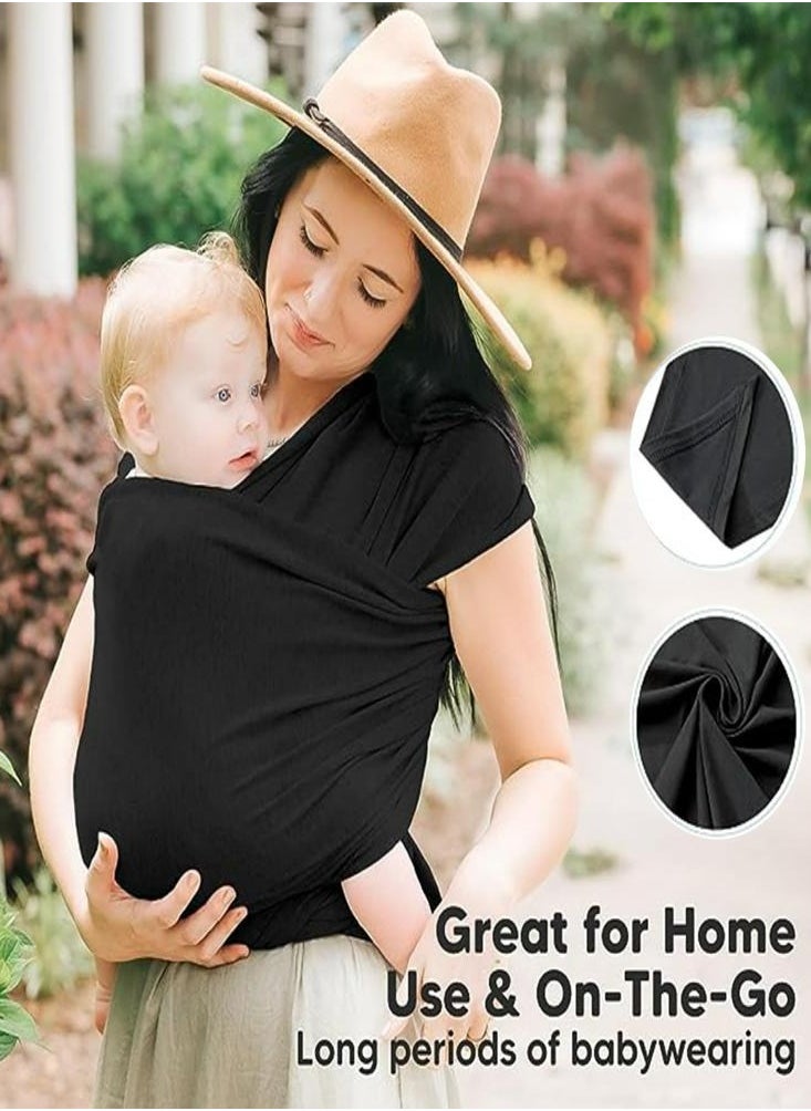 Oasisgalore Baby Carriers Baby Wrap Travel Supplies Breathable Scarf Carriers Newborn Toddler，Black  - Image 2