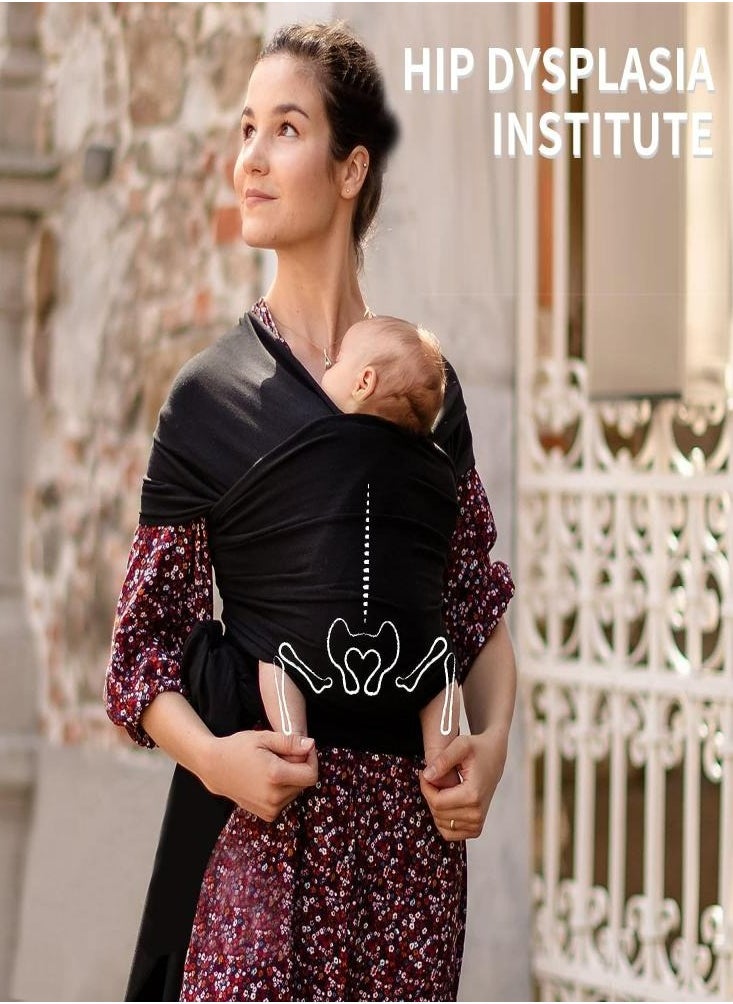 Oasisgalore Baby Carriers Baby Wrap Travel Supplies Breathable Scarf Carriers Newborn Toddler，Black  - Image 4