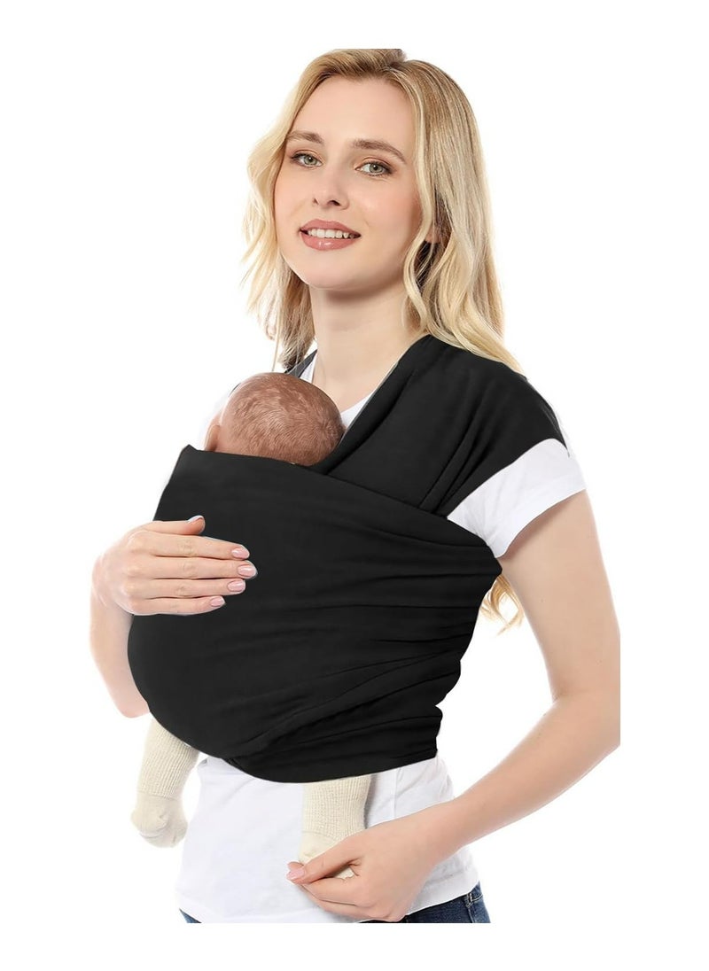 Oasisgalore Baby Carriers Baby Wrap Travel Supplies Breathable Scarf Carriers Newborn Toddler，Black  - Image 1