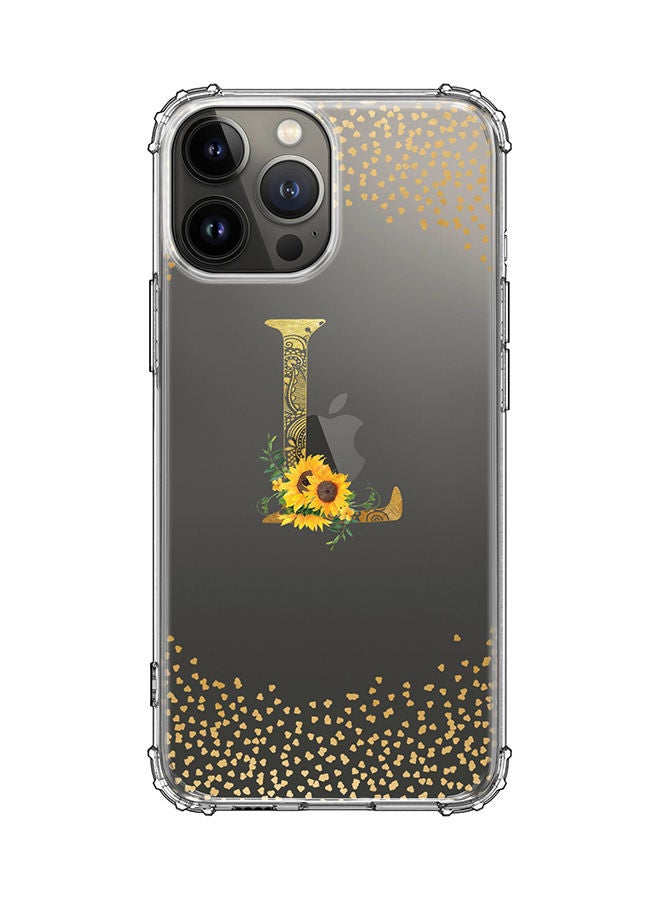 Stylizedd Monogram Design Classic Clear Cover for Apple iPhone 13 Pro Max Case Soft TPU Gel Thin Transparent Flexible Cover - L - Image 1