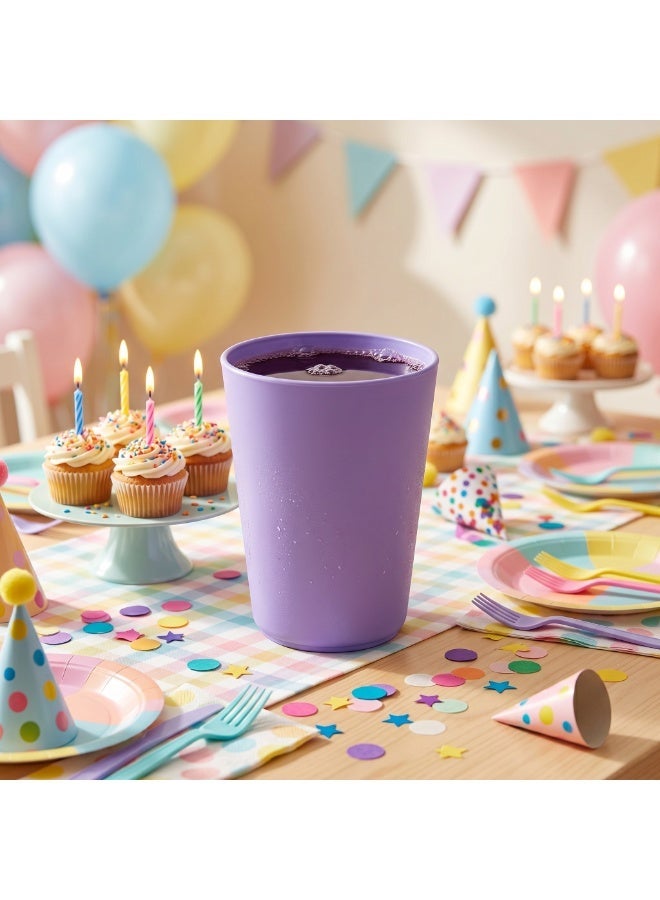 EasyGO Easy-Go Set of Reusable Plastic Cup ( 6 cups ) 280ml BPA Free PP – Microwave, Freezer & Dishwasher Safe - Lavender - Image 1