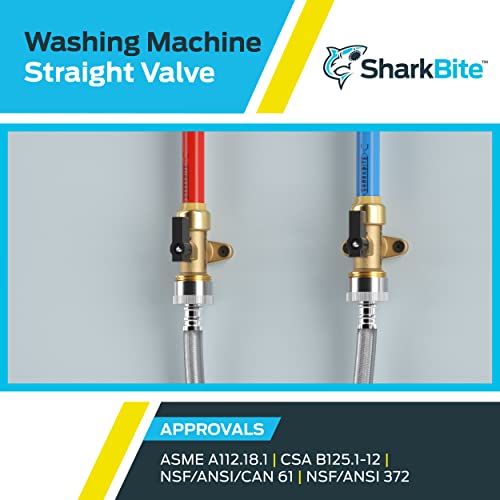 SharkBite 1/2 Inch x 3/4 Inch MHT Washing Machine Straight Valve, Push to Connect Brass Plumbing Fitting, PEX Pipe, Copper, CPVC, PE-RT, HDPE, 25559LF - Image 5