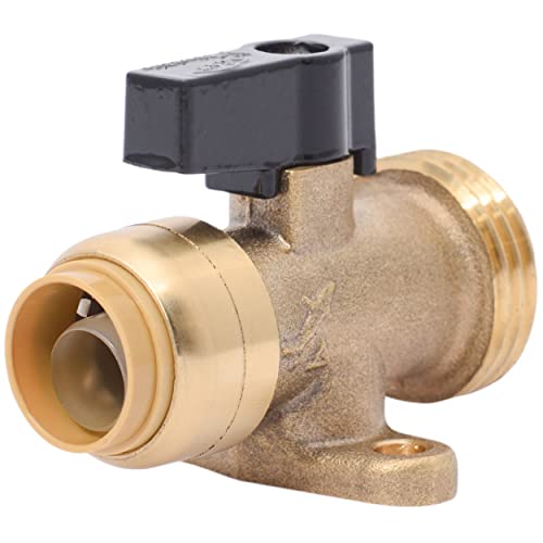 SharkBite 1/2 Inch x 3/4 Inch MHT Washing Machine Straight Valve, Push to Connect Brass Plumbing Fitting, PEX Pipe, Copper, CPVC, PE-RT, HDPE, 25559LF - Image 1