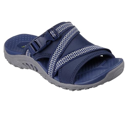 SKECHERS صندل رياضي خارجي للنساء من سكيشرز - ريجا - سلايد ثرو، أزرق 5M - Image 3