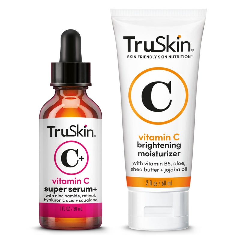 TruSkin Super C Duo with Vitamin C Plus Super Serum for Face, 1 fl oz & Vitamin C Brightening Moisturizer, 2 fl oz â€“ Anti Aging Skin Care Gift Set for Hydrated, Smooth & Firmer-Looking Skin - Image 1