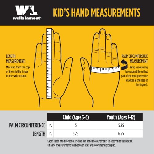 Wells Lamont Kids Gardening Gloves – Durable Puncture & Abrasion-Resistant Cowhide – Leather Palm, Safety Cuff, Snug Fit, Winged Thumb – Youth All-Season Work Gloves for Kids – Ages 5-8, Green (952M) - Image 3