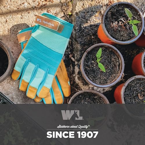 Wells Lamont Kids Gardening Gloves – Durable Puncture & Abrasion-Resistant Cowhide – Leather Palm, Safety Cuff, Snug Fit, Winged Thumb – Youth All-Season Work Gloves for Kids – Ages 5-8, Green (952M) - Image 4