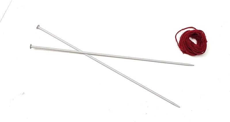 Biipretty Aluminium Knitting Needle No 9 Dia 375 Mm Length 35Cm Knitting Needle for Making Woolen Artefacts Sweaters Woolen Toys Pakki Salai Pair of 2