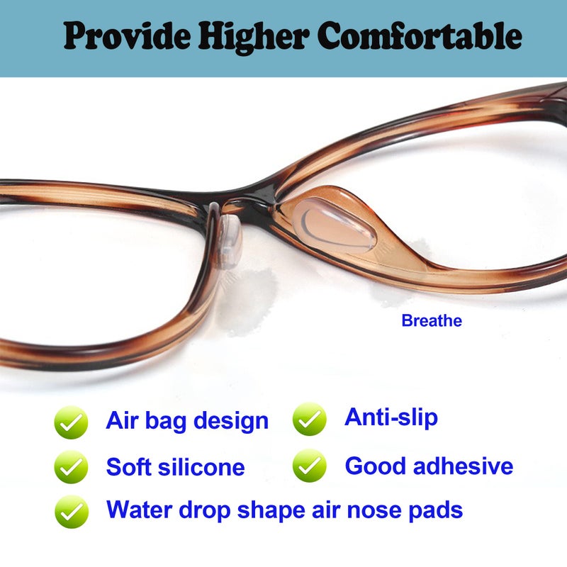 Omnful Eyeglass Nose Pads  3.2Mm Thickness Adhesive Anti Slip Glasses Nose Pad With Air Bag  For Eyeglasses Sunglasses Reading Glasses (10 Pairs  Black) - Image 5
