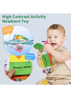 Generic Baby Toy Foldable Double-sided Cloth Book Ha Ha Mirror Color Training Voice Bite Table Calendar-Color:Haha Mirror Cloth Book  - Image 4