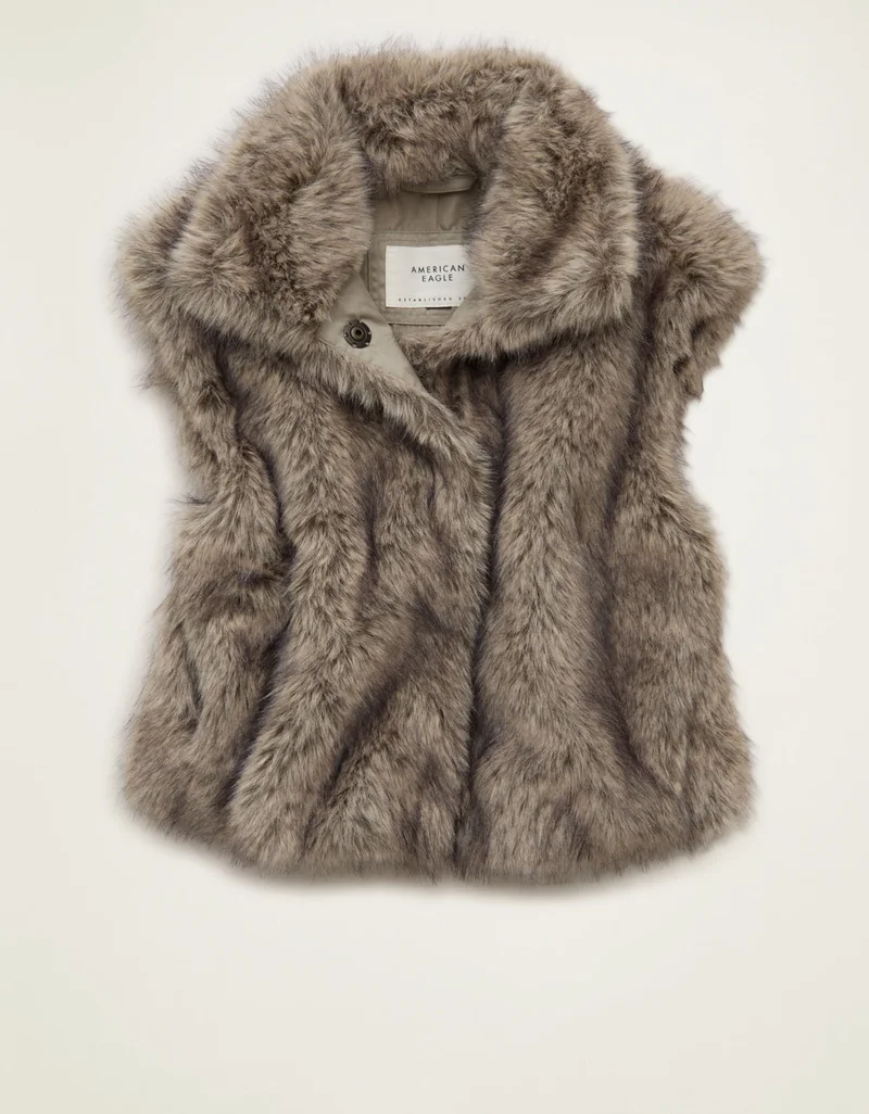 American Eagle  AE Faux Fur Vest for Women | Best Price UAE