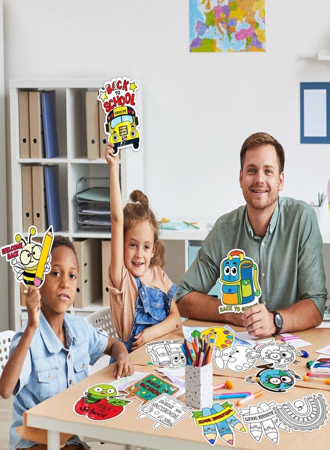 BeYumi Welcome Back Coloring Kit - 83Pcs Color Your Own Back to School Ornament Set for Kids DIY Coloring Card Decor Craft Preschool Kindergarten Elementary Classroom Party Activity Art Craft Supplies - Image 5