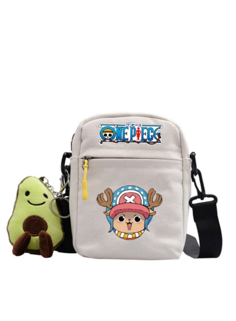 KUYING Anime One Piece Lufei Skew Straddle Bag Small Square Bag One Shoulder Backpack 