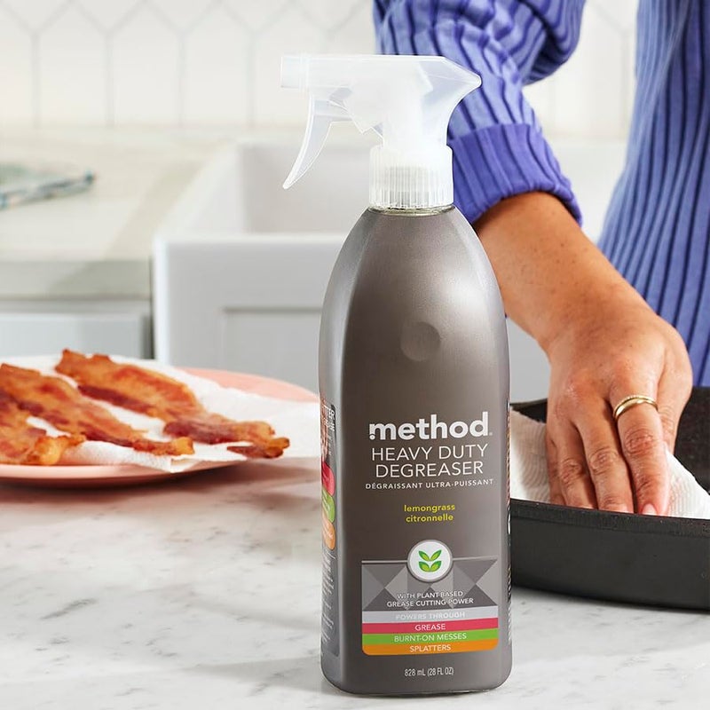 Method Heavy Duty Degreaser, Lemongrass Scent, Oven Cleaner & Stove Top Cleaner, 28 Oz Spray Bottle (Pack of 1),(Packaging may vary) - Image 3