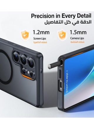 غطاء مغناطيسي لجهاز سامسونغ S25 ألترا مع دعم غير مرئي، حماية مضادة للصدمات، غلاف نحيف ومتين لجهاز Galaxy S25 Ultra 5G (أسود) - view 5