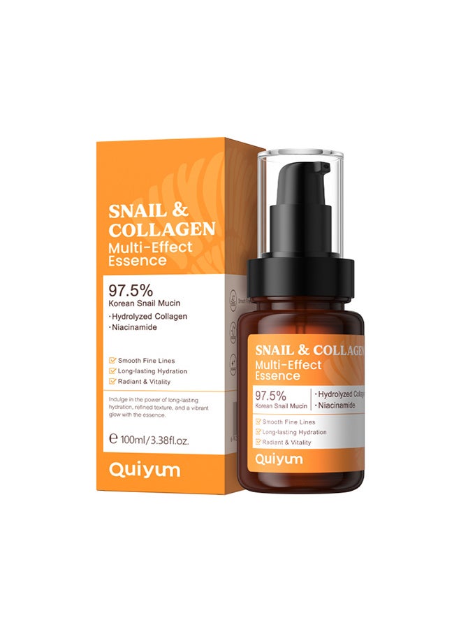 QUIYUM QUIYUM Snail Collagen Multi-Effect Essence, Hydrating and Moisturizing Essence - 100ml  - Image 1