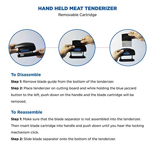 Jaccard 45-Blade Meat Tenderizer, Simply Better Meat Tenderizer, Stainless Steel Columns/ Removable Cartridge, NSF Approved, Black - Image 3