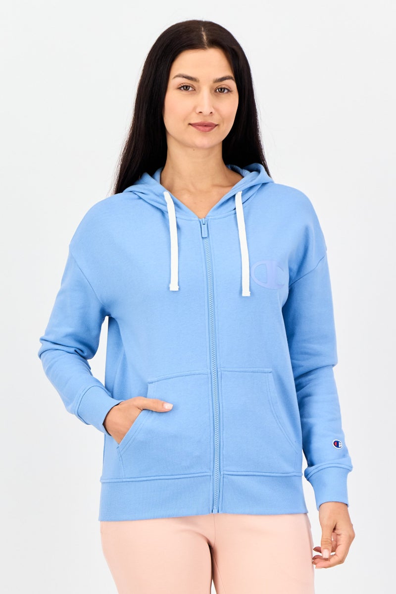 Champion Women Sportswear Fit Long Sleeve Outdoor Hoodie, Blue - Image 1