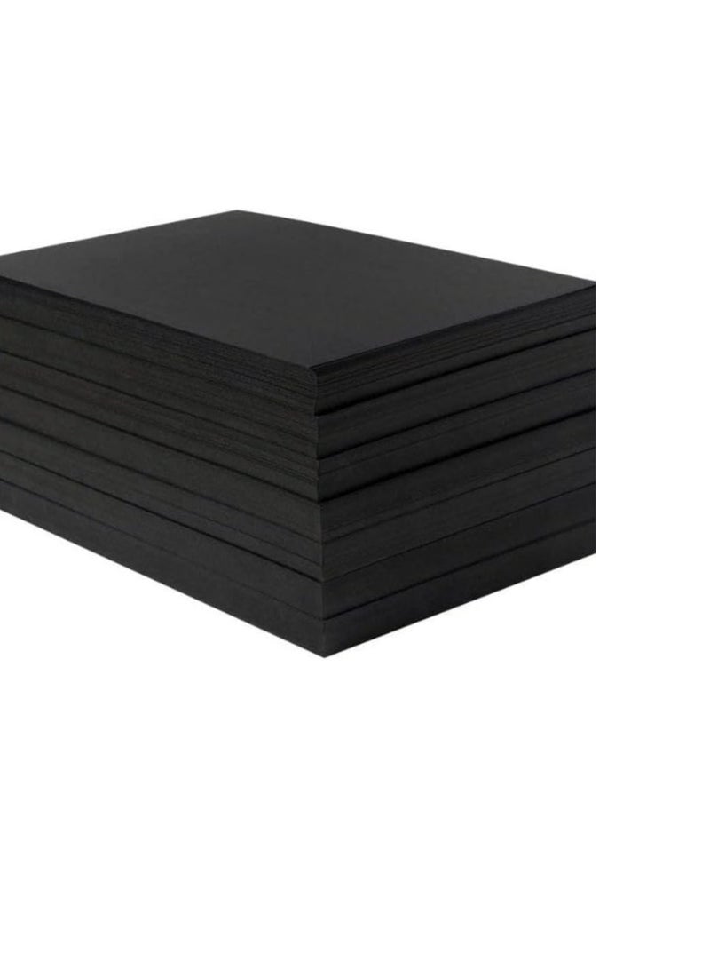 Terabyte A4 Black Paper 350GSM, 50 Sheets Thick Dark Black Paper Card for Chalkboard, Scrapbook, Greetings, Invitations, Postcards, Index Cards, and Notecards. - Image 1