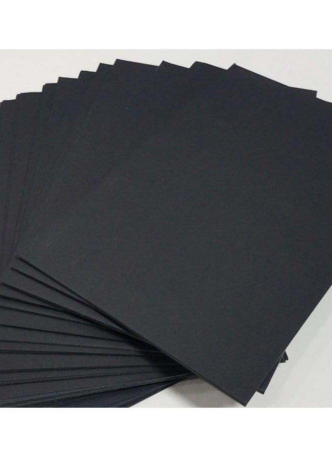 Terabyte A4 Black Paper 350GSM, 50 Sheets Thick Dark Black Paper Card for Chalkboard, Scrapbook, Greetings, Invitations, Postcards, Index Cards, and Notecards. - Image 2