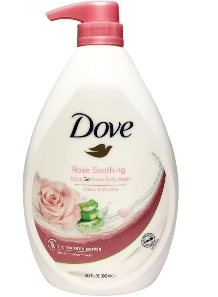 دوف غسول الجسم جو فريش لإعادة التوازن برائحة الورد المهدئة والصبار والميكروبيوم اللطيف 1000 مل