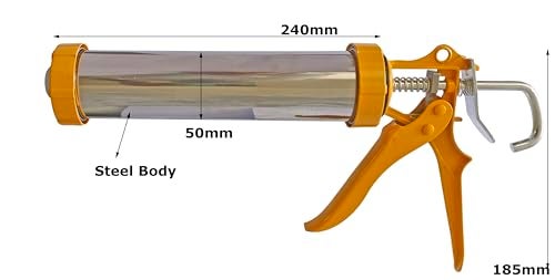 Inditrust WITH GLOVES Cartridges Manual Caulking Gun for Silicone Sealant Standard Temperature Cordless Glue Gun (9 INCH STEEL BODY) - Image 4