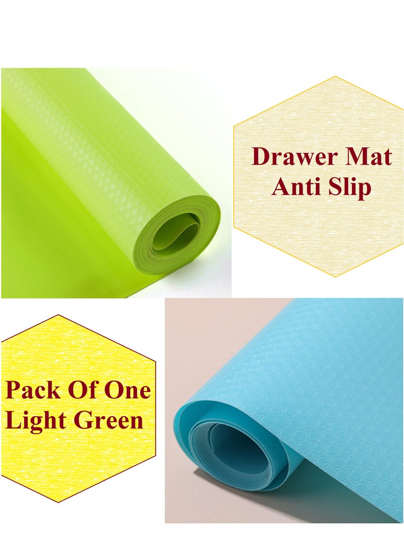 1 Roll Refrigerator Liners,Fridge Mats Liners for Glass Shelves Washable Oilproof,EVA Non Adhesive Shelf Mat Drawer Liner Protects Against Spills Can Be Cut (Light Green)  - Image 1