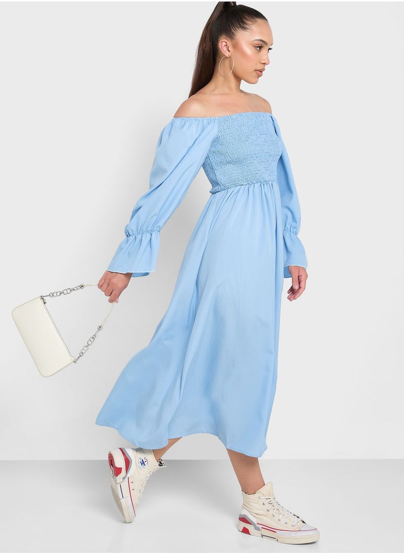 Ginger - Off Shoulder Smock Dress - Image 1