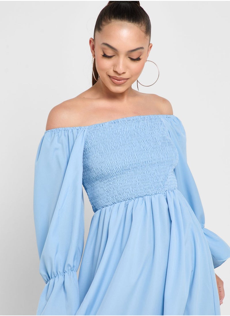 Ginger - Off Shoulder Smock Dress - Image 1