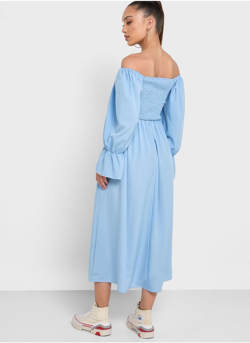 Ginger - Off Shoulder Smock Dress - Image 1