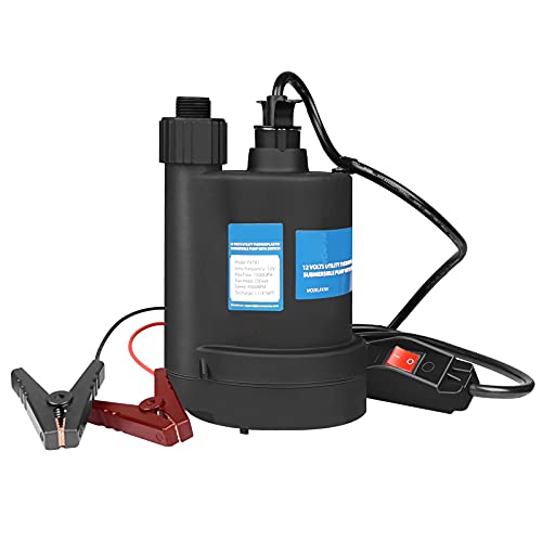 FLOWPAC Water Pump Submersible Pump DC 12V Sump Pump 1500 GPH Utility Pump With Switch-Black - Image 4