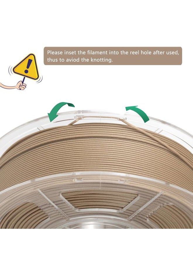 iSANMATE Wood Filament 1.75mm, PLA+ 3D Printer Filament 1 kg Spool (20% Wood Powder+80% PLA+) - Image 4