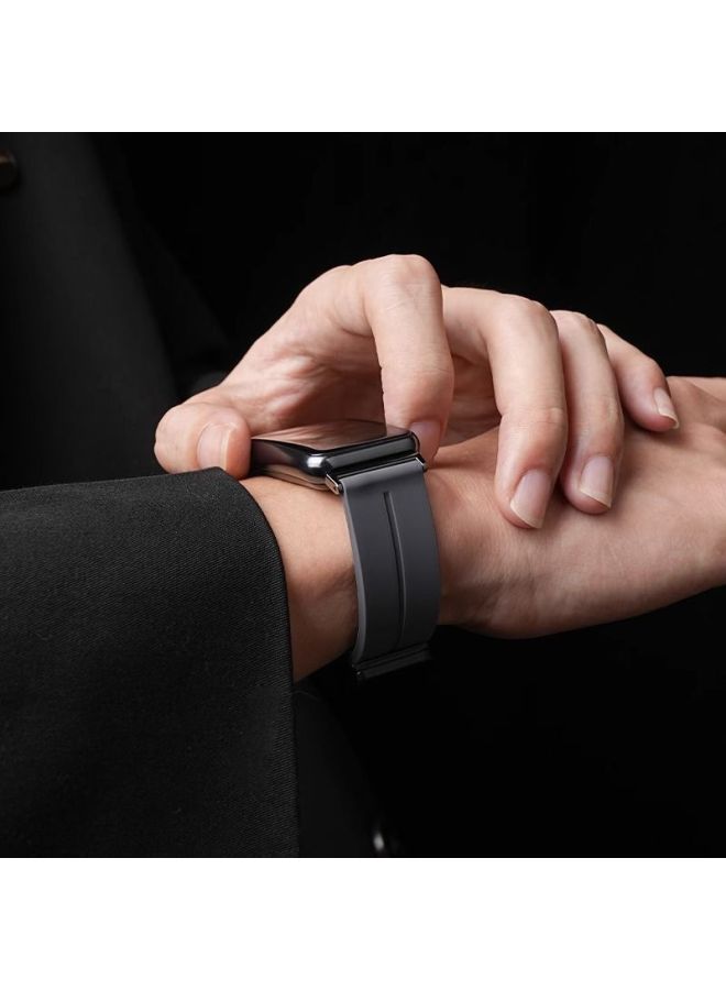لساعة huawei WatchFit2 Watchband Fit3 ساعة سيليكون معدنية بإبزيم مغناطيسي بديل معصمه موضة جديدة - اللون: أحمر دافئ - ينطبق على: موصلات فضية من سلسلة huawei Fit3 - Image 5