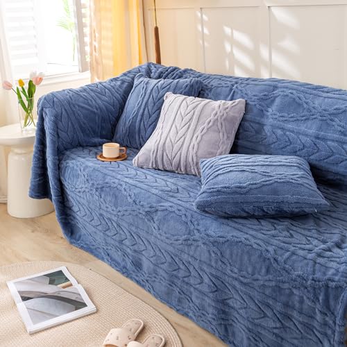 YUSOKI Sherpa Throw Blanket(Without Pillows)-3D Stylish Design Super Soft Cozy Blanket Thick Plush Fluffy Blankets for Teen Girls Women Couch Bed Sofa Chair Men Boys Gift(Washed Blue,50"x65") - Image 5