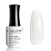 RARJSM Milky White Gel Nail Polish with Glitter Gold Shimmer Pigment Jelly Cream White Nude Gel Polish Neutral Color 15ml Sparkle Natural Color Soak off UV LED Cured for Home Salon DIY Nail Art - Image 2