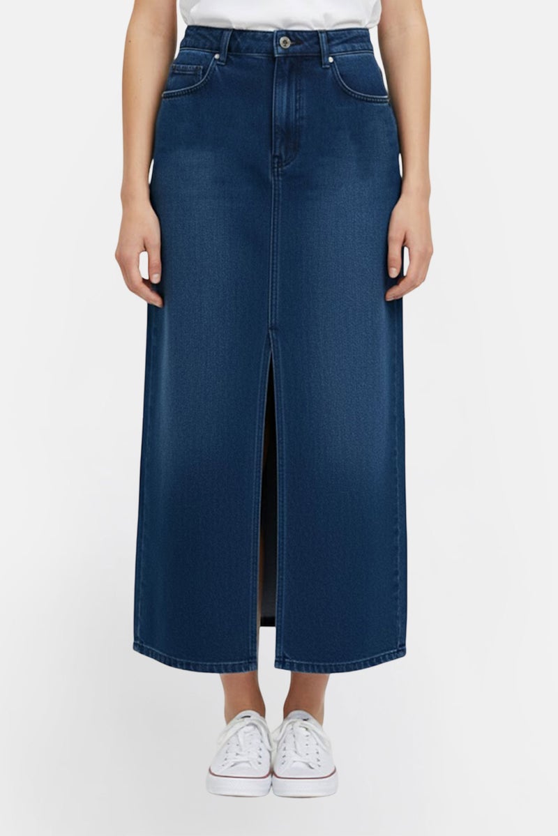 VERO MODA Women Washed Denim Skort, Blue - Image 1