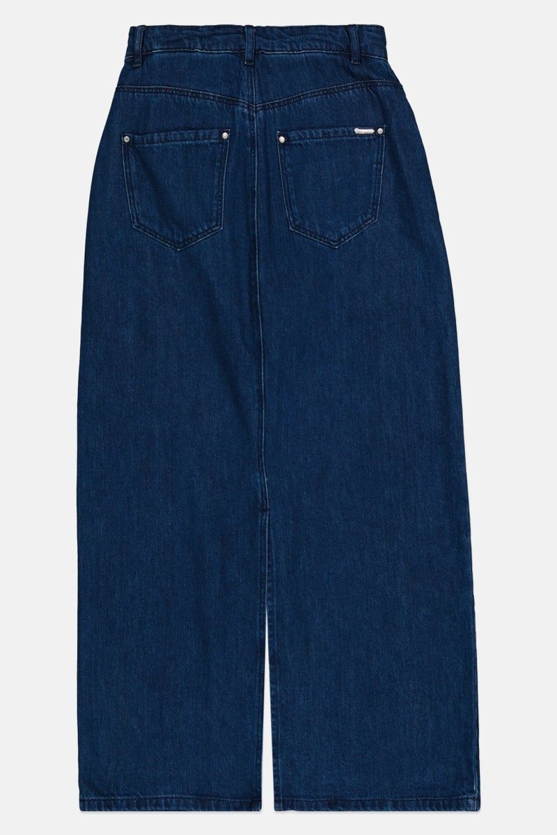 VERO MODA Women Washed Denim Skort, Blue - Image 3