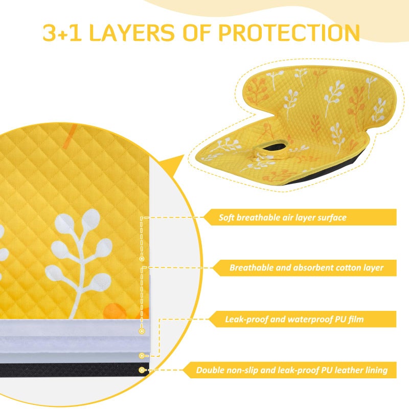 INFANZIA Dry Seat, Car Seat Protector Waterproof Carseat Liner Potty Training Toddlers, Baby and Infants, Piddle Pad for Carseats Strollers (Yellow, 1 Pack - Image 4