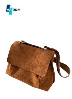 Women's Woolen Shoulder Bags, Ladies Retro Nubuck Crossbody Bags Sling Bag Side Bag Carry Bag, Large-capacity Flap Messenger Bag Gift Bag for College Students and Teenagers