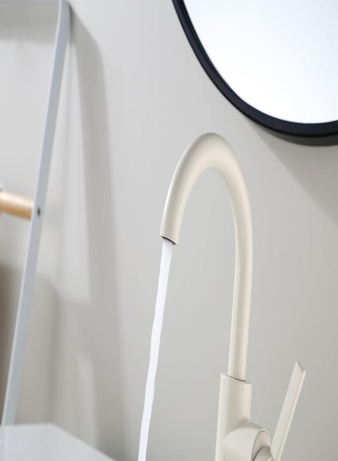 Derengge Bathroom Faucet,Single Handle Bathroom Sink Faucet with Water Supply Line,1 Hole or 3 Hole Lavatory Vantity Faucet with Pop-up Drain,Warm White Finished,F-1328-WW - Image 4