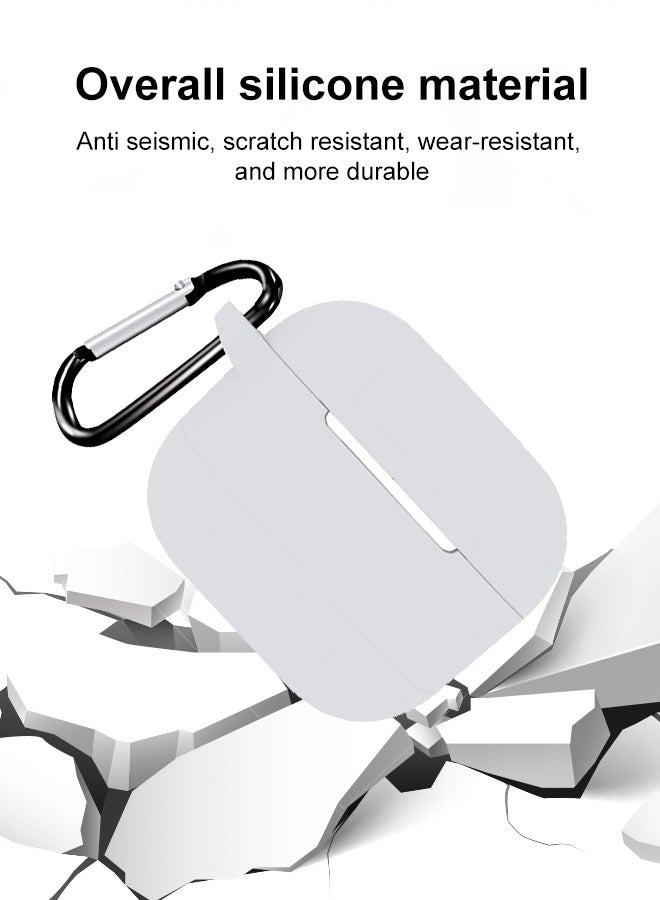 AirPods 3 with keychain protective shell, full body protection, shockproof and lovely soft rubber compatible AirPods third-generation protective shell, white. - Image 3