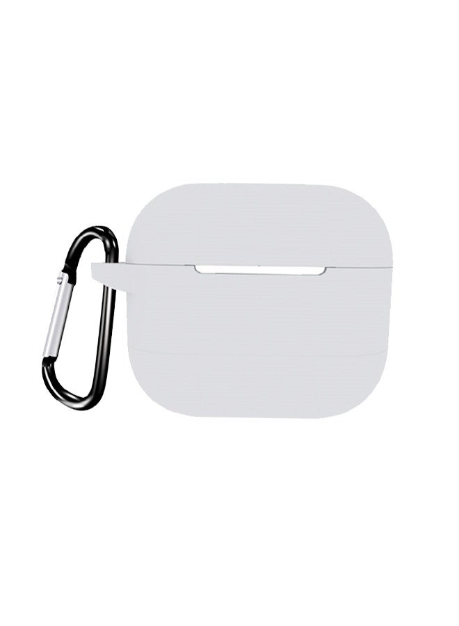 AirPods 3 with keychain protective shell, full body protection, shockproof and lovely soft rubber compatible AirPods third-generation protective shell, white. - Image 5
