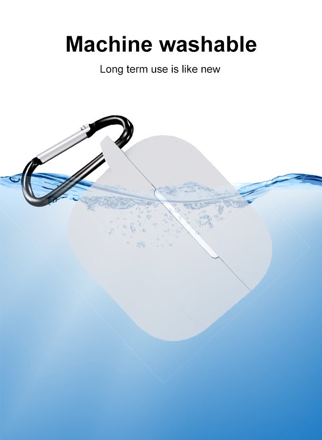 AirPods 3 with keychain protective shell, full body protection, shockproof and lovely soft rubber compatible AirPods third-generation protective shell, white. - Image 2