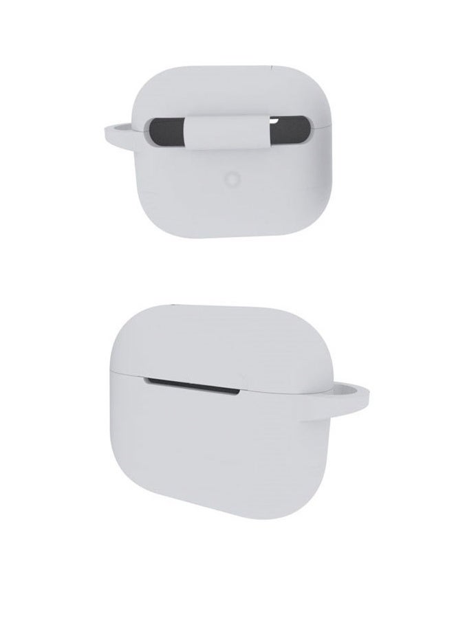 AirPods 3 with keychain protective shell, full body protection, shockproof and lovely soft rubber compatible AirPods third-generation protective shell, white. - Image 4