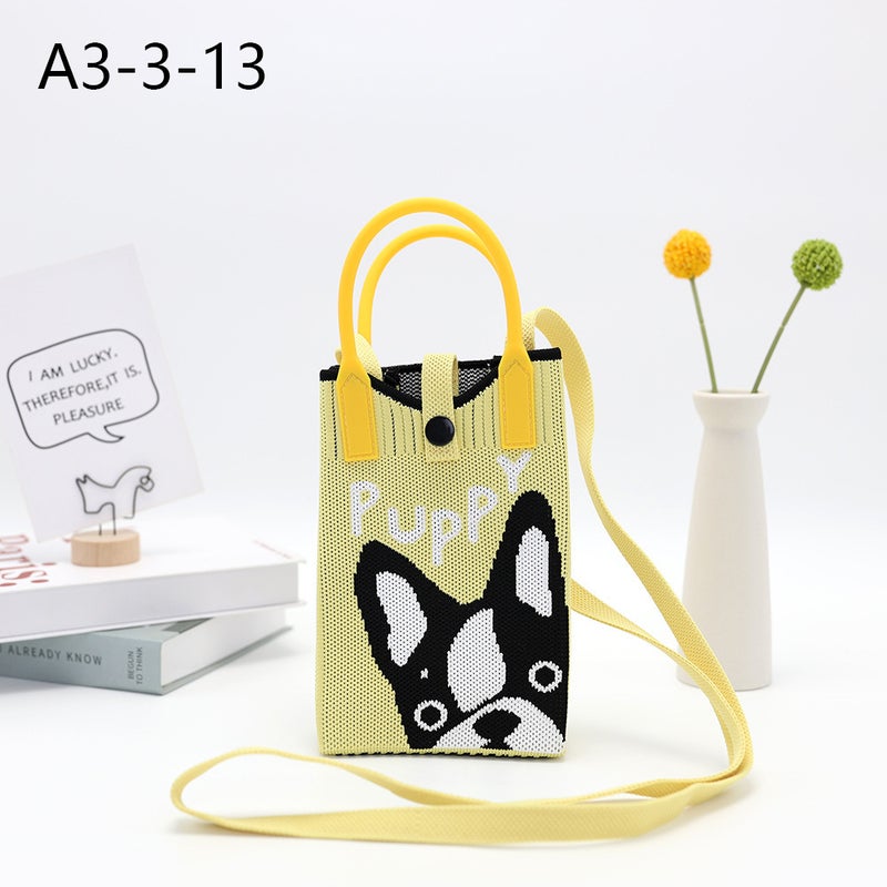 Niche Design Crossbody Mobile Phone Bag Portable Bag Knitted Mini Coin Dustproof Women'S Shoulder Mobile Phone Crossbody Bag - Image 1
