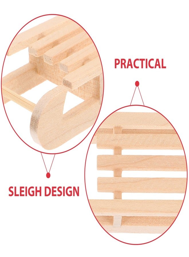 هيليلي مجموعة زينة زلاجة خشبية من قطعتين من هيلي، دمية زلاجة خشبية صغيرة معلقة لتزيين عيد الميلاد، نموذج مشهد زينة لبيت الدمى، زينة للعطلات في عيد الميلاد - Image 5
