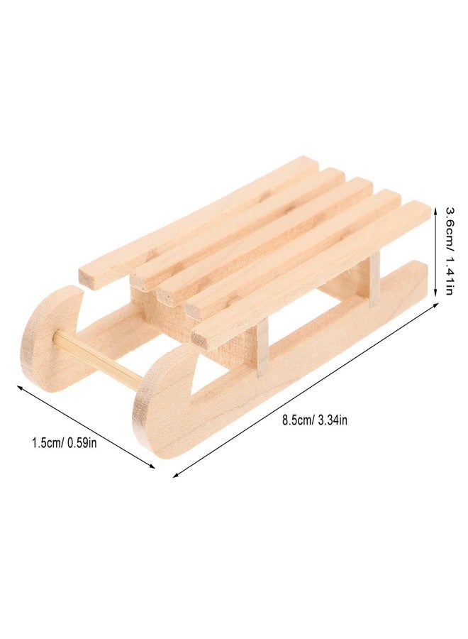 هيليلي مجموعة زينة زلاجة خشبية من قطعتين من هيلي، دمية زلاجة خشبية صغيرة معلقة لتزيين عيد الميلاد، نموذج مشهد زينة لبيت الدمى، زينة للعطلات في عيد الميلاد - Image 4